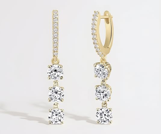 MINUTIAE Earrings With White Solitaire Crystal Diamond
