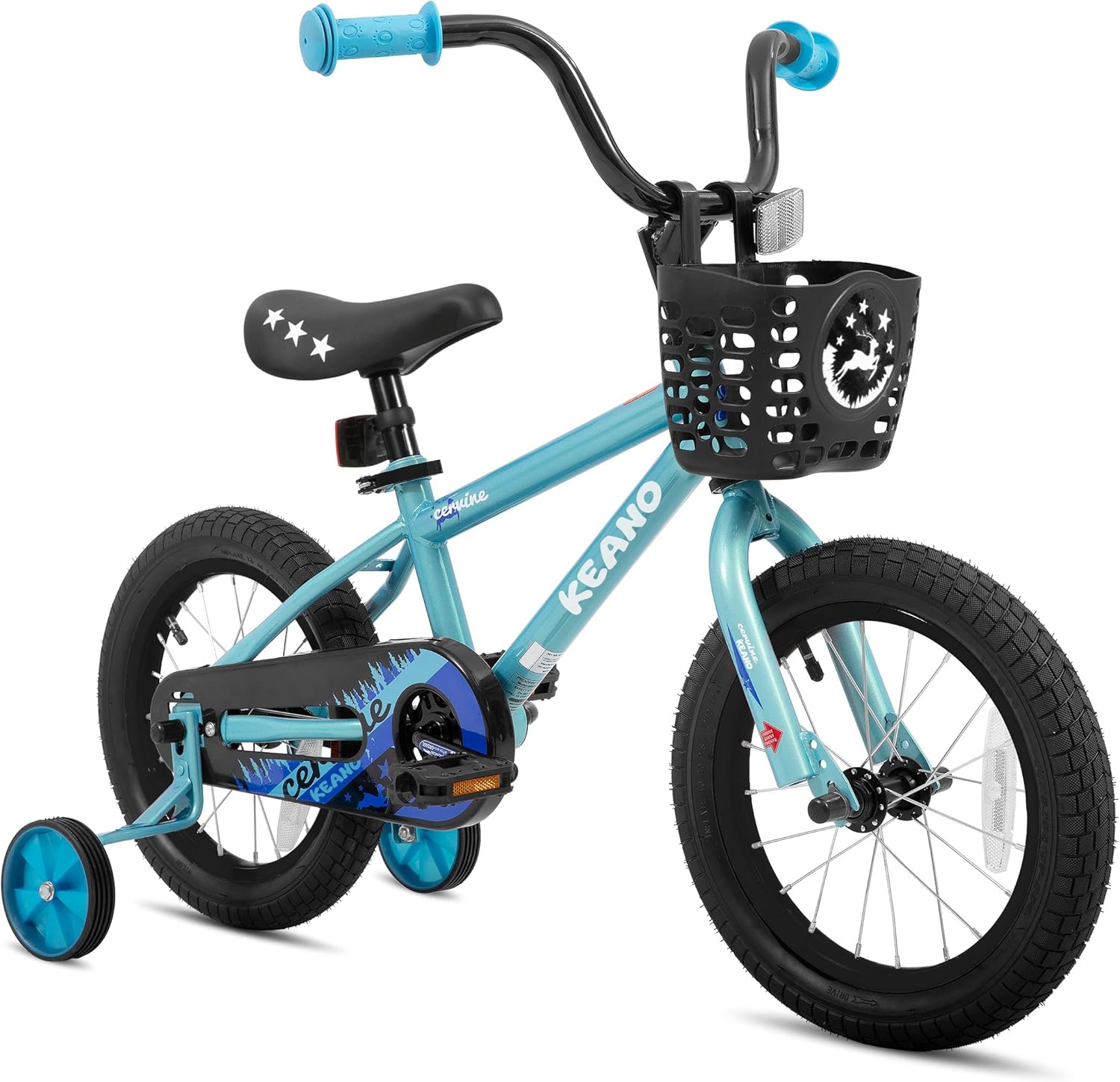 KEANO Cervine 14 16 20 Inch Kids Bike for Boys Girls Ages 3-10 Years, 14 16 Inch Toddler BMX Bikes with Training Wheels and Basket, 20 in Children Bicycles with Kickstand