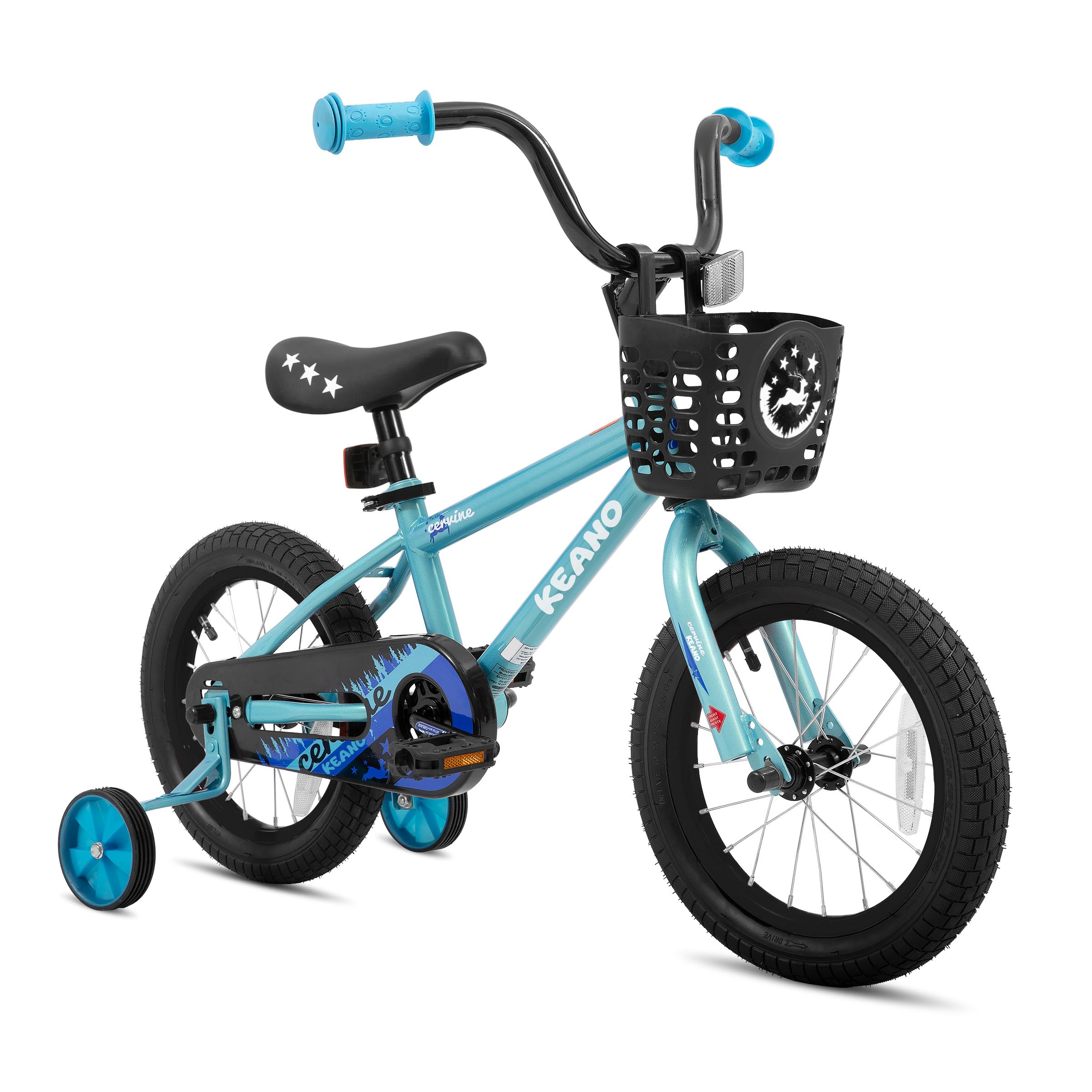 KEANO Cervine 14 16 20 Inch Kids Bike for Boys Girls Ages 3-10 Years, 14 16 Inch Toddler BMX Bikes with Training Wheels and Basket, 20 in Children Bicycles with Kickstand