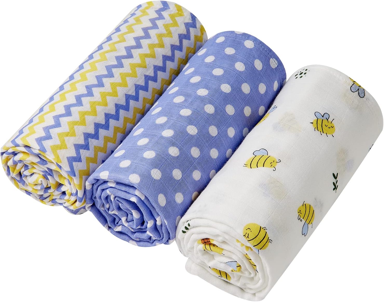 DaysU Muslin Swaddle Blankets for Newborn Babies, Breathable 70 Bamboo