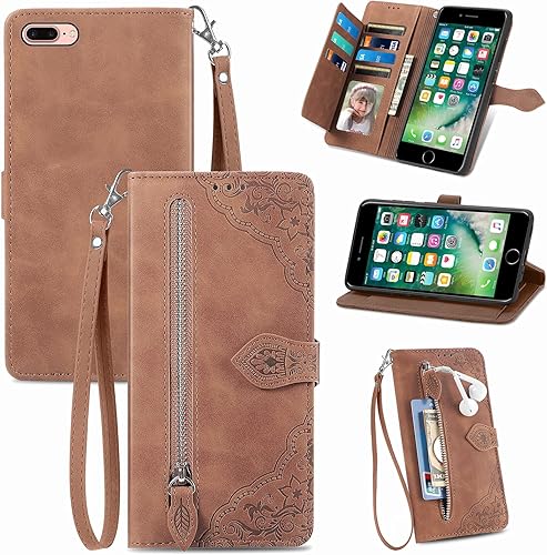 Compatible with iPhone 6plus 6splus 7plus 8plus i 6/6s/7/8 Plus Wallet Case Wris