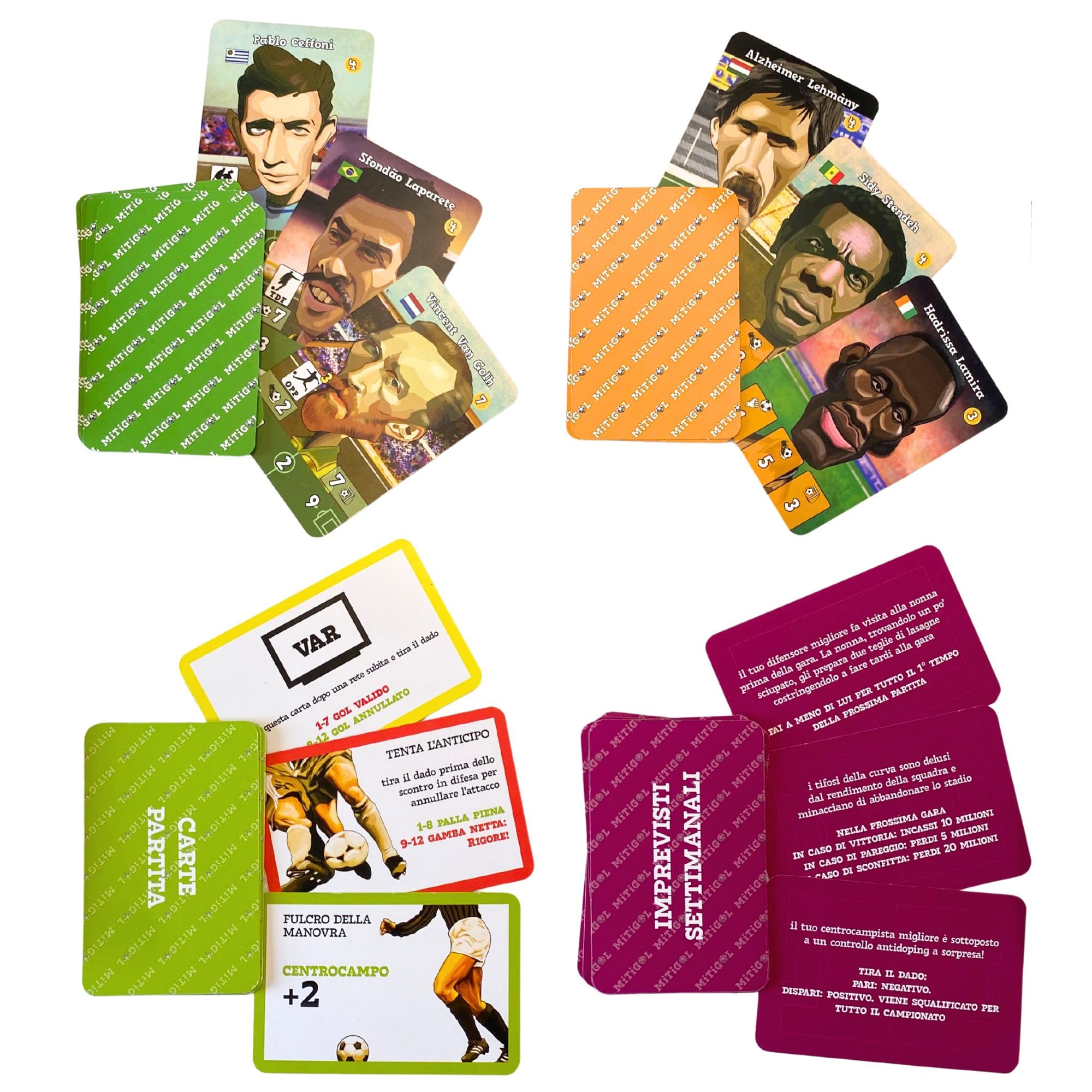 MiTiGOL – Gioco da Tavolo sul Calcio | Strategia, Ironia e Carte Uniche | Età 14+ | DSK Games | Calcio Vintage Anni ’80 per Famiglie e Appassionati