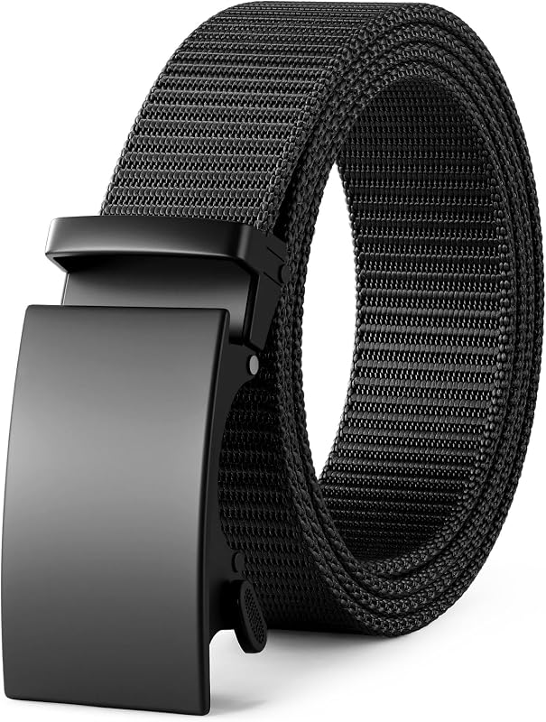Men's Nylon Tactical Ratchet Belt, Work Belt for Golf Work Casual