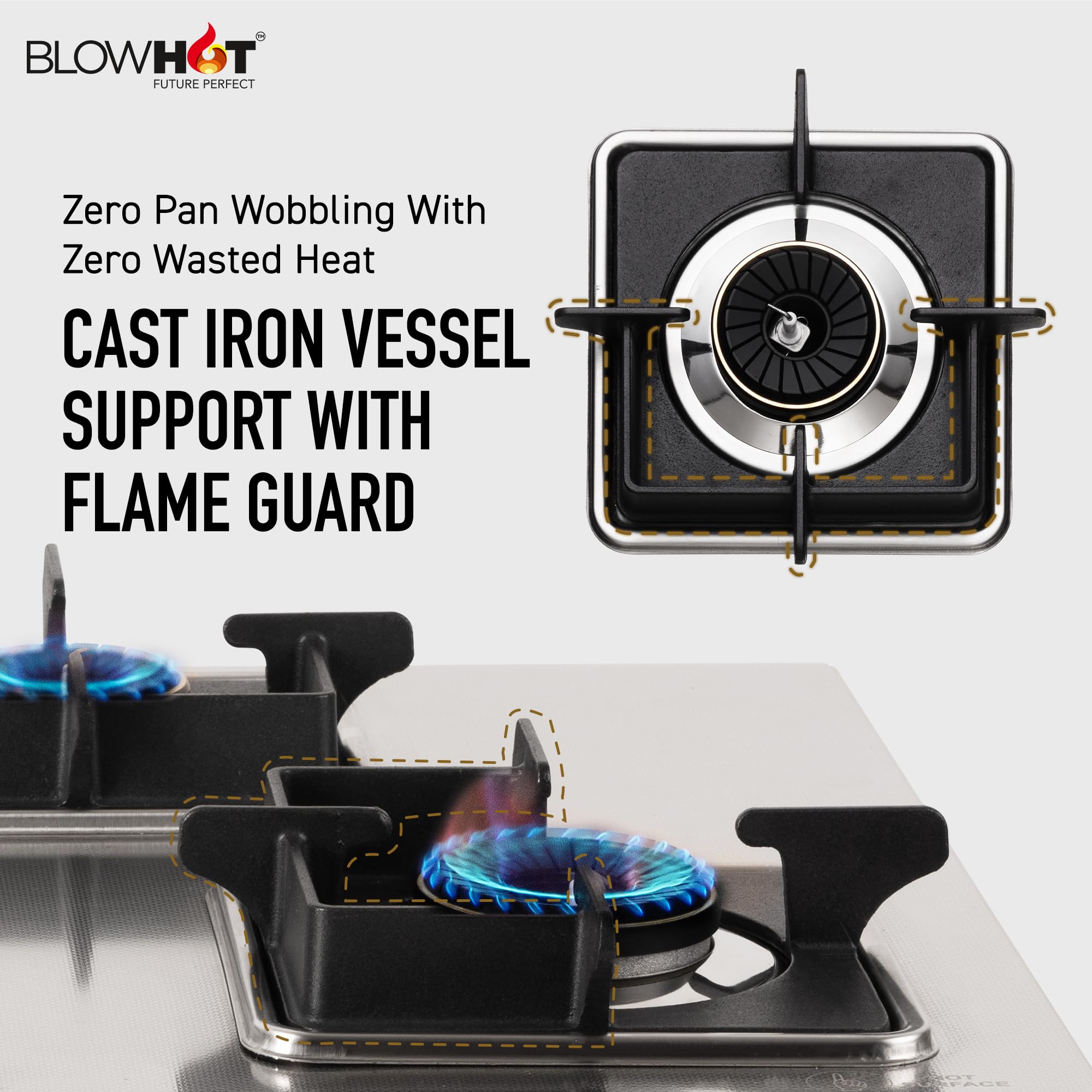 BLOWHOT Garnet Gas Stove - Auto Ignition & Durable Surface -6