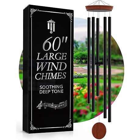 60" Extra Large Harmonic Wind Chimes for Outside: Deep Tone Serenity