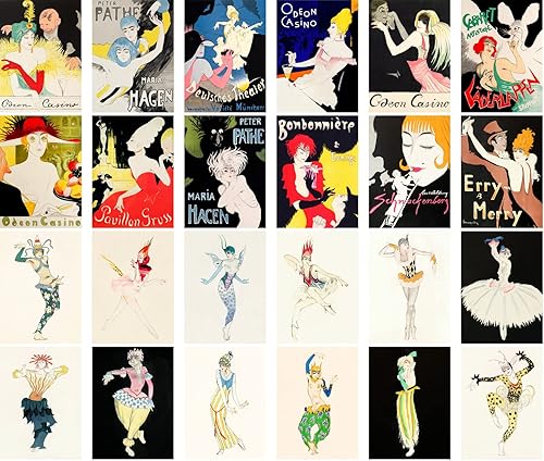 Miniatura 2 de PIXILUV Postales vintage (24 piezas de 4 x 6 pulgadas cada una) Carteles de película estilo de dibujos animados antiguos, postales vintage, tarjetas