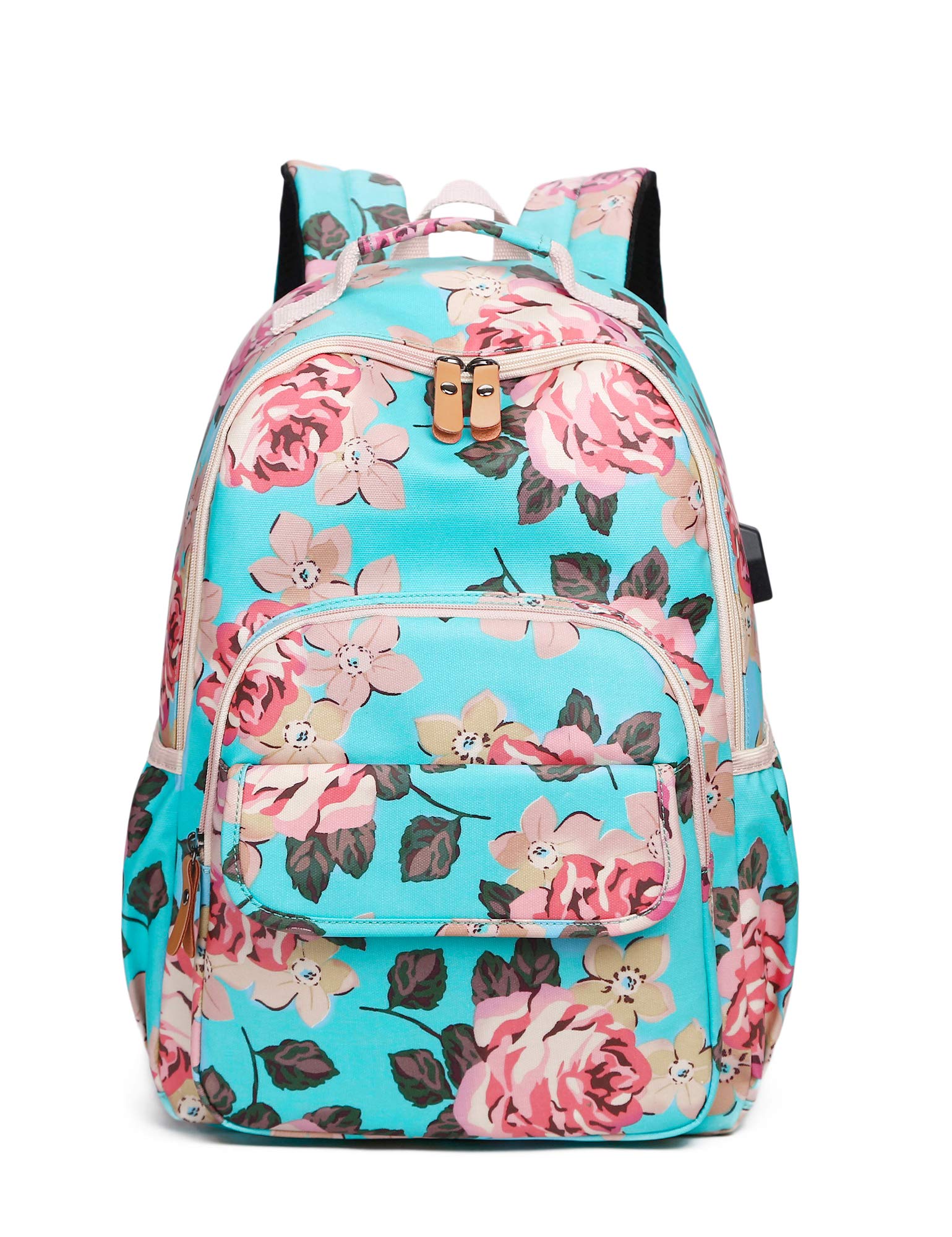 Leaper Water Resistant Floral School Backpack Travel Bag 