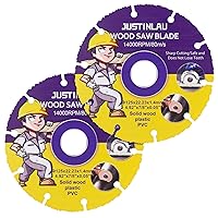 Vista 10 de 2 hojas de sierra circular de corte de madera, disco de corte para sierras de mesa, hojas de amoladora angular multifuncional, hoja de sierra
