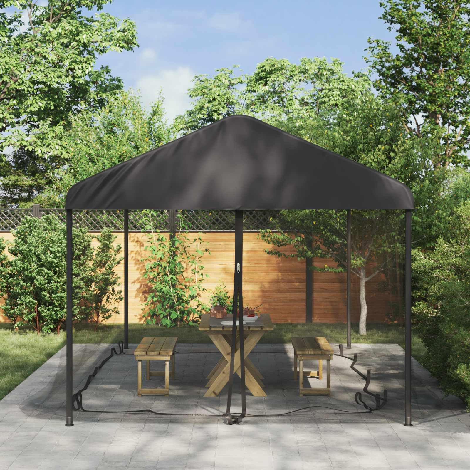 vidaXL Zanzariera per gazebo 220 mesh Nero 6 x 3 x 2 m Poliestere