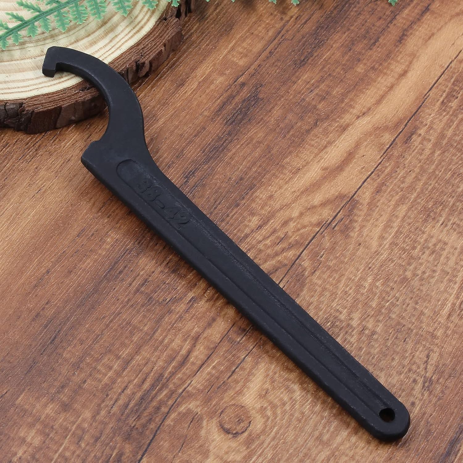C Hook Spanner Wrench, Black Adjustment Hook Wrench Tool Carbon Steel Spanner Collet Chuck for 38-42mm Round Nut