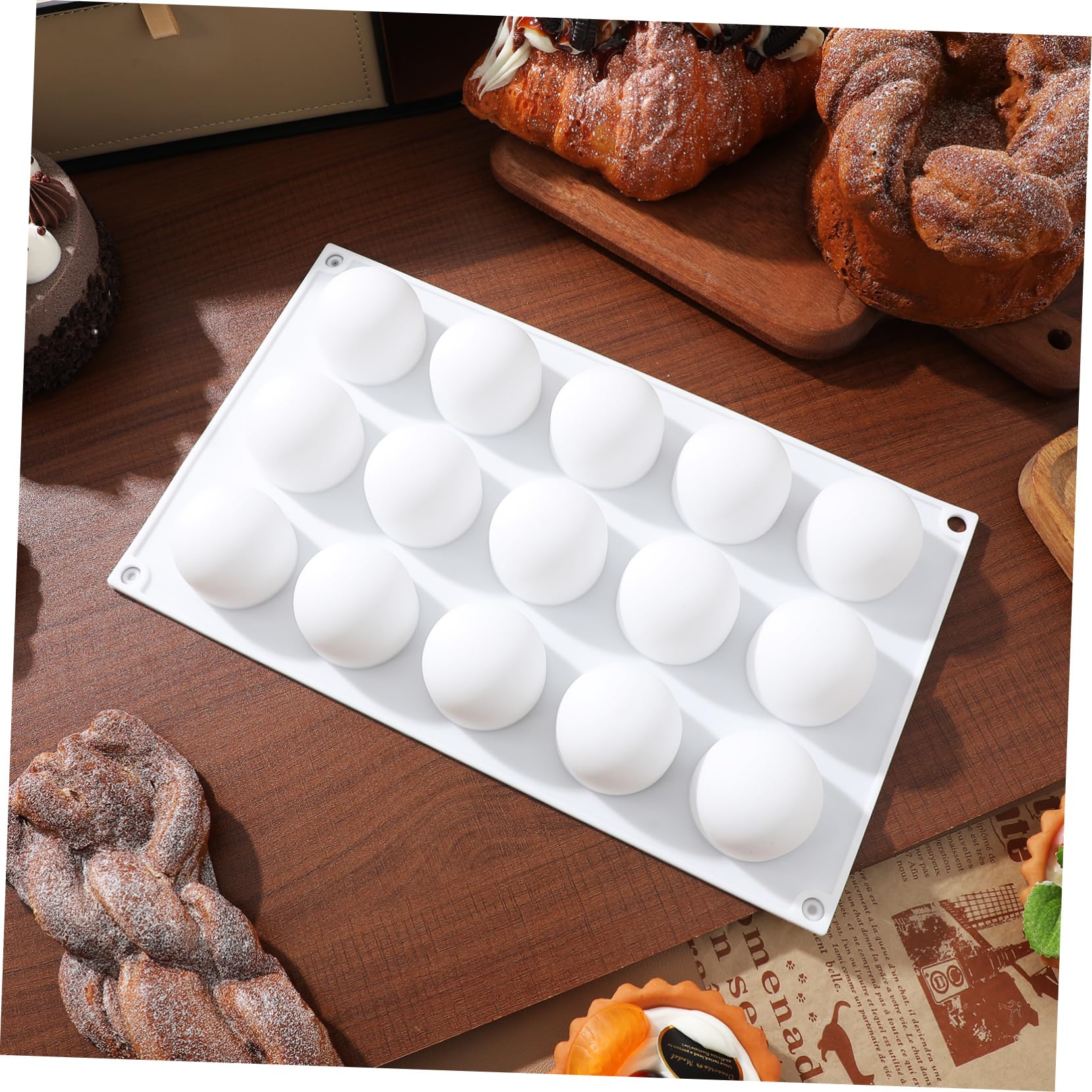 POPETPOP 2pezzi Stampi in Silicone Forma Tartufo Stampo Per Mousse e Cioccolato Rotondo Per Dessert e Torta Accessorio Per e Cottura Al Forno