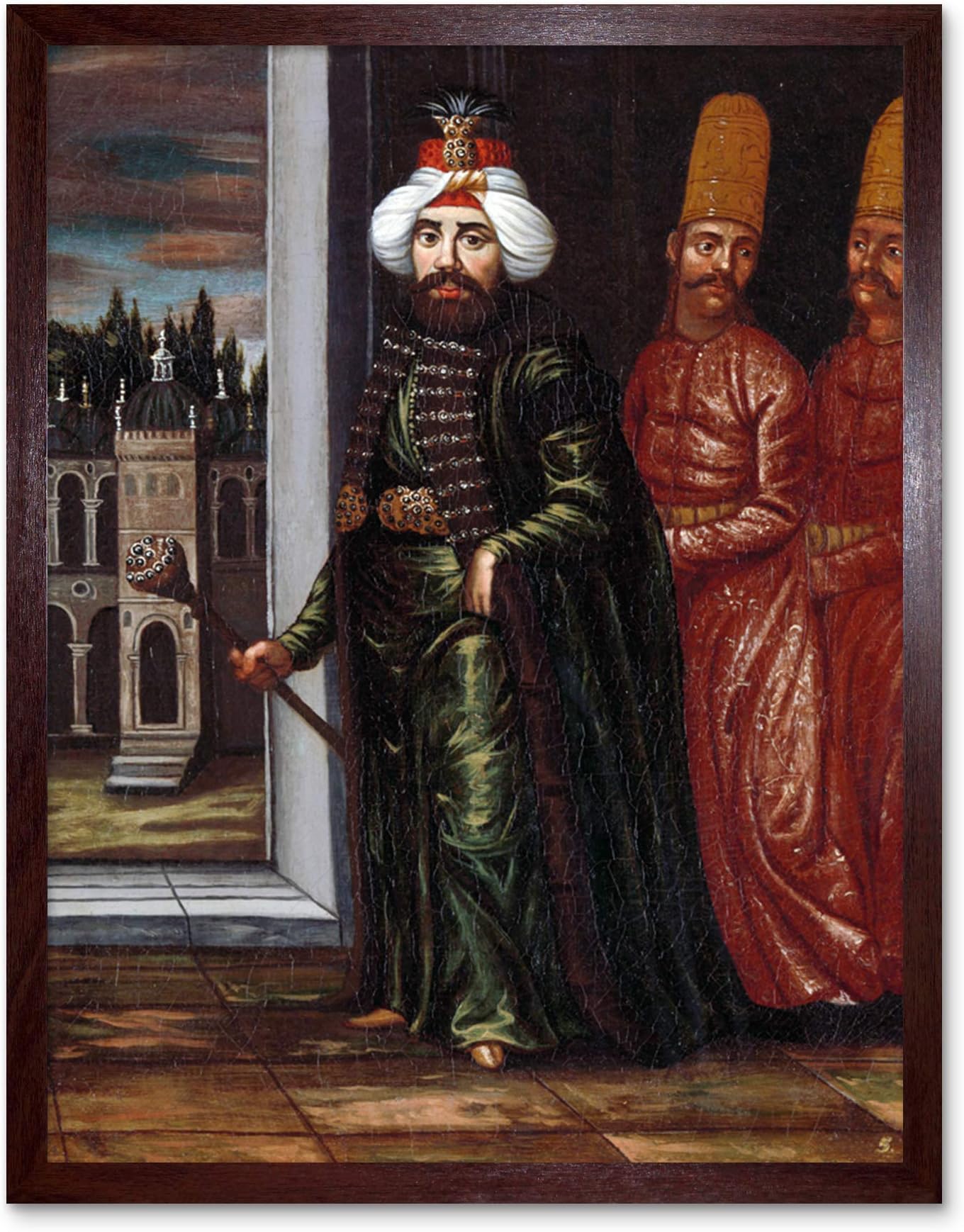 Jean Baptiste Vanmour Portrait Of Sultan Ahmed Iii Art Print Framed Poster Wall Decor 12x16 inch