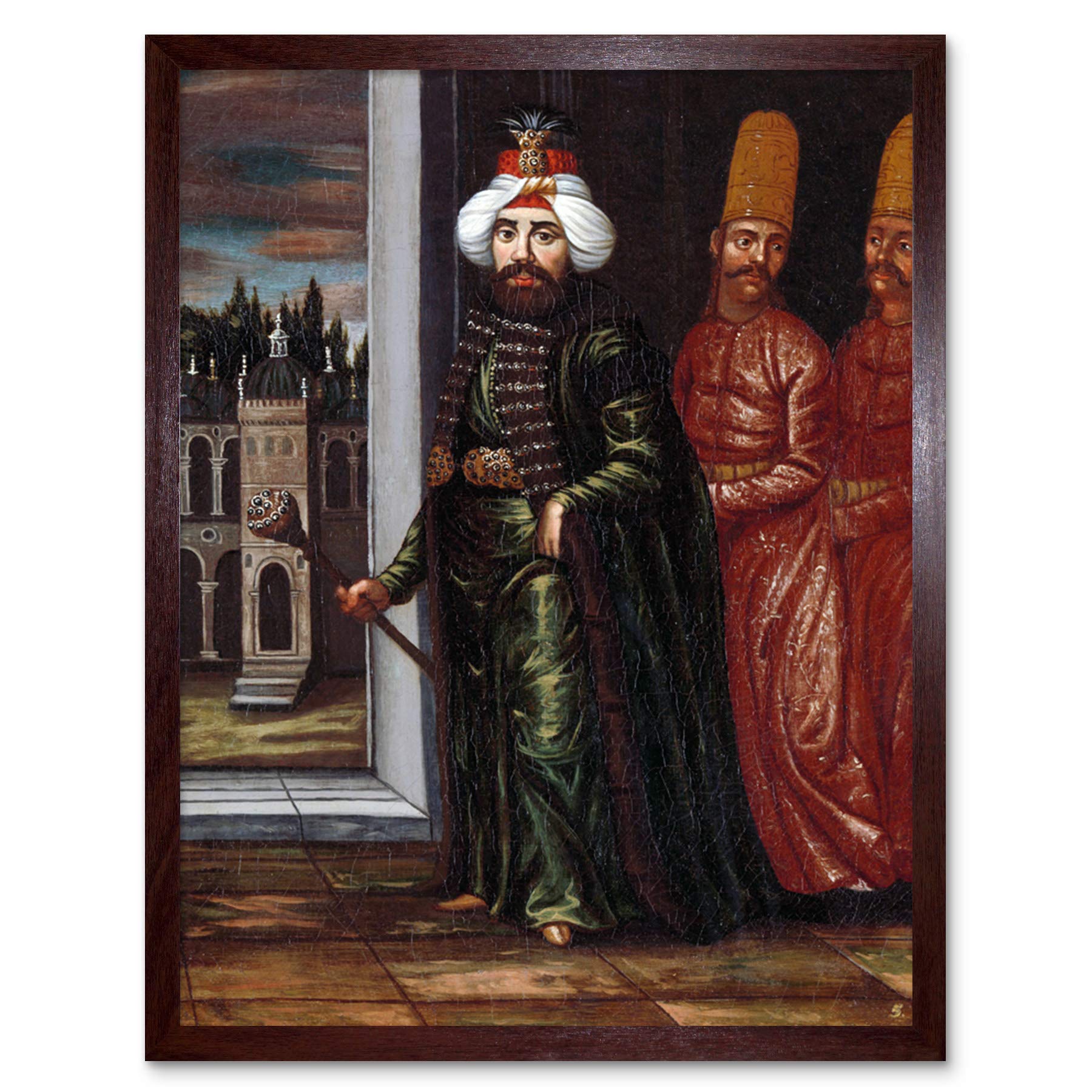 Jean Baptiste Vanmour Portrait Of Sultan Ahmed Iii Art Print Framed Poster Wall Decor 12x16 inch