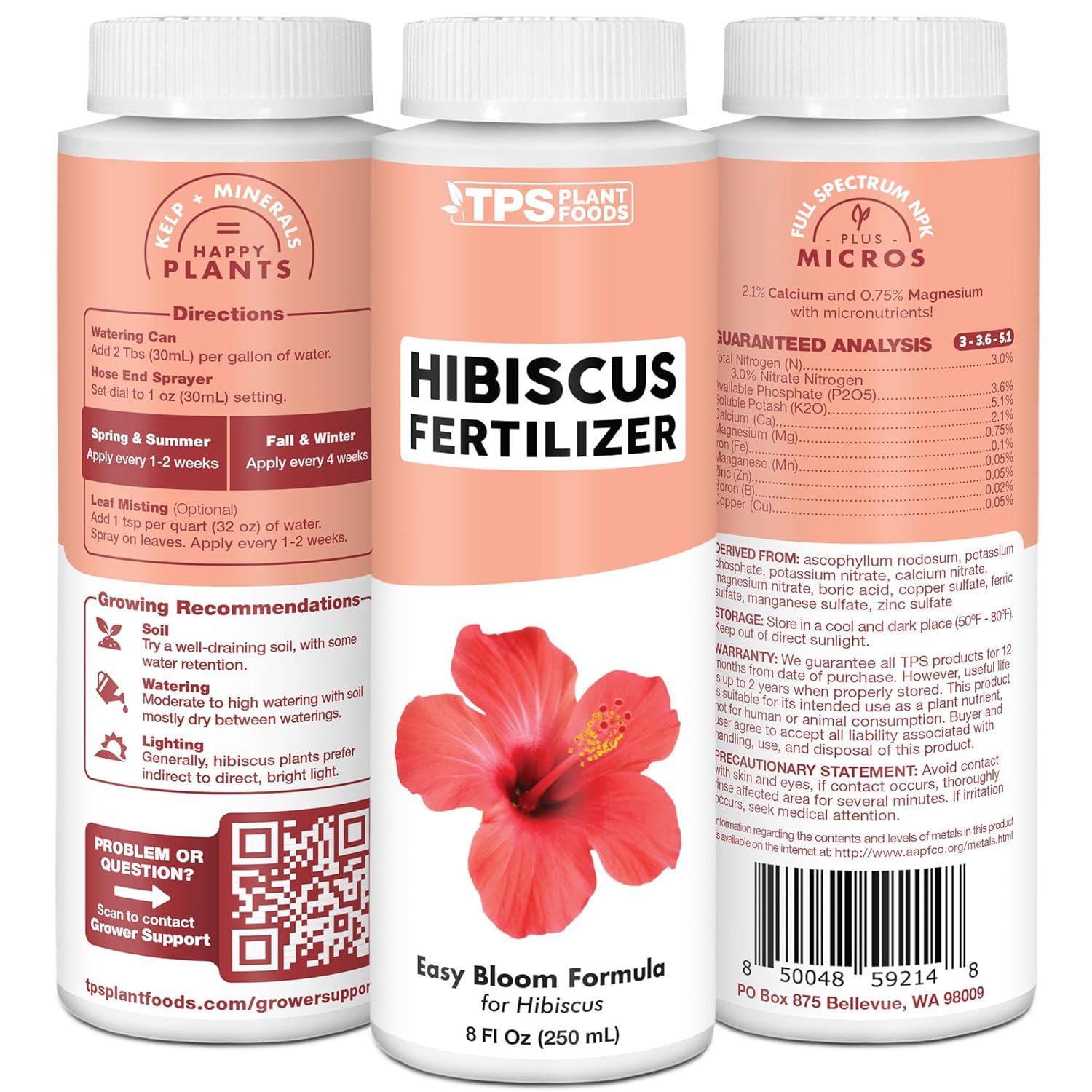 Hibiscus Fertilizer – Liquid Plant Food for More Blooms, Vibrant Color & Healthy Tropical Growth, 32 oz