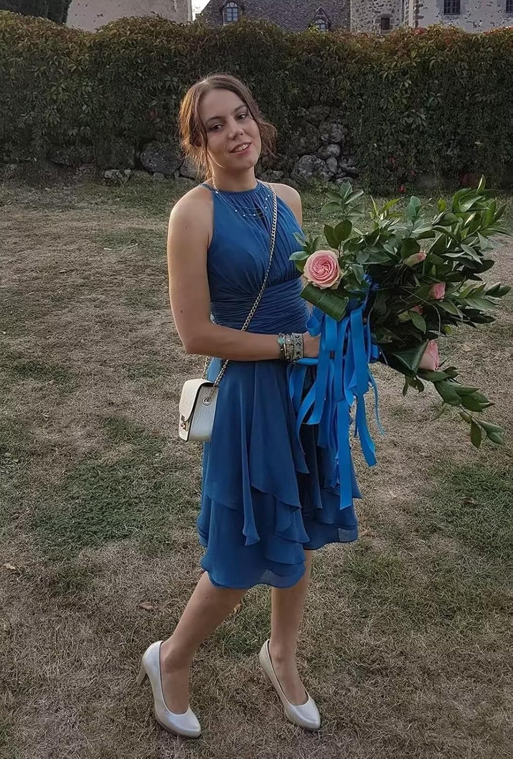 Short Homecoming Dresses for Teens Chiffon 2026 Halter Ruffle Mini Formal Evening Party Gowns with Pockets