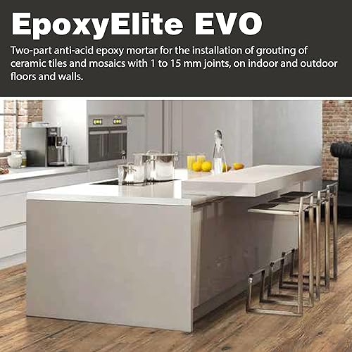 Miniatura 10 de The Tile Doctor EpoxyElite EVO - Lechada epoxi Litokol para azulejos, piscinas, spas, cocinas, baños, azulejos de suelo o pared, uso interior o