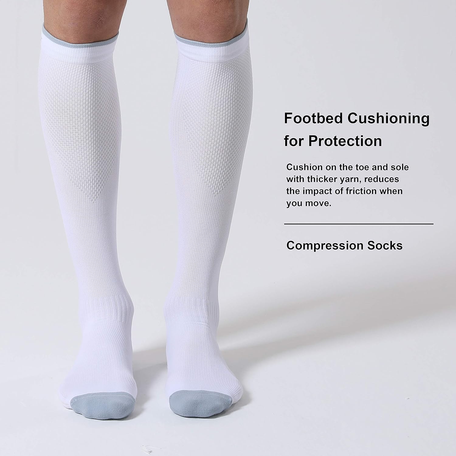 CS CELERSPORT 3 Pairs Compression Socks for Men and Women 20-30 mmHg Running Support Socks - Image 3