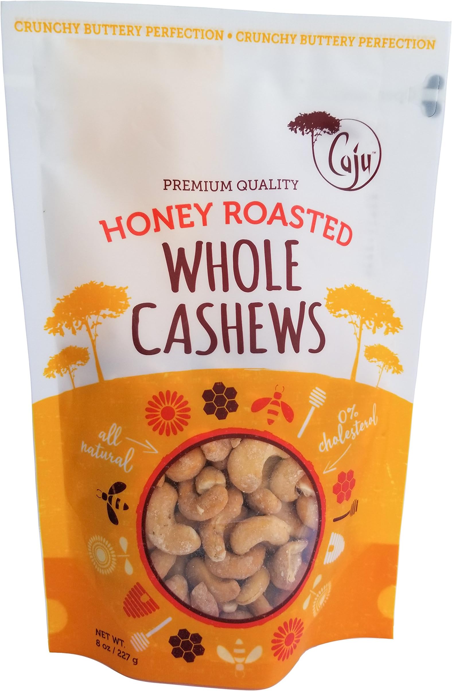 Caju Company Premium Quality Honey Roasted Cashews (Honey Roasted, 8 Ounce)