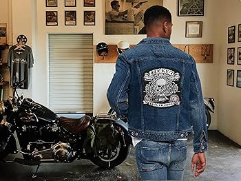 Amazon.com: Lucky 7 Motorcycle Skull Patch 10.5