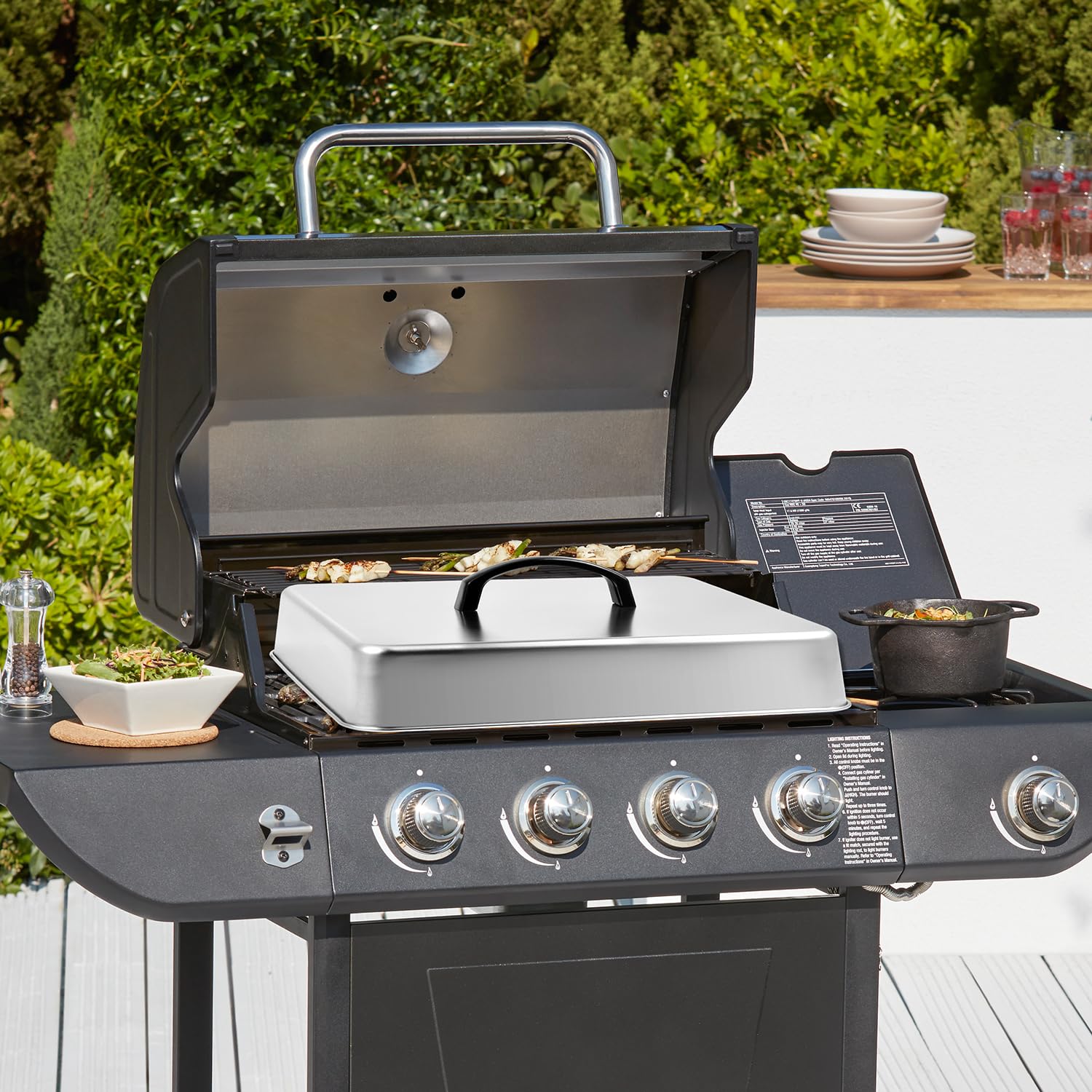 Cubierta rectangular para untar o cocinar al vapor, tapa de parrilla de acero inoxidable para derretir queso o cocinar alimentos al vapor, paquete de 2