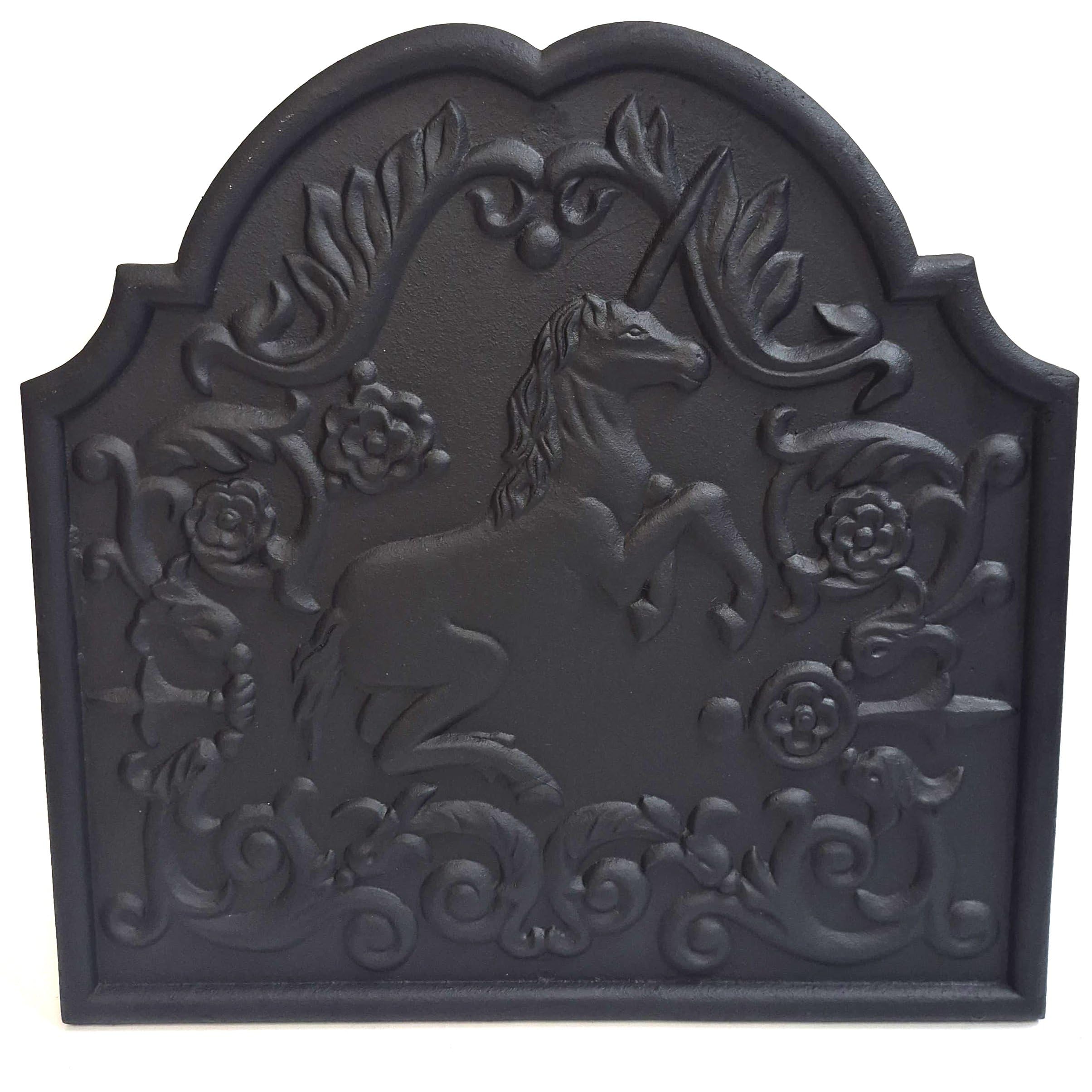 Unicorn Cast Iron Fire Back 15.5'' Wide - Cast Iron