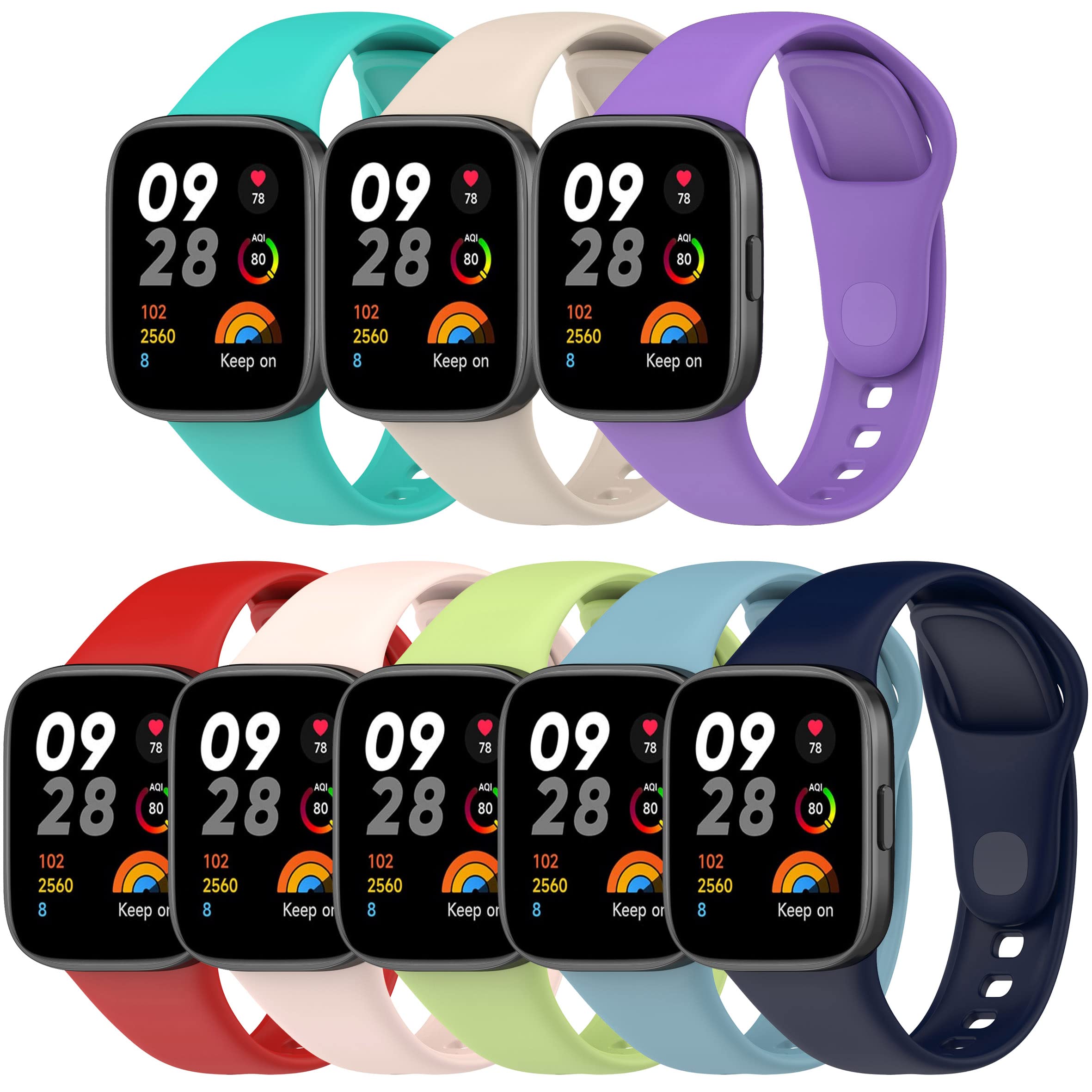 Fitturn Pack Colorful Bands Compatible With Xiaomi Mi Watch