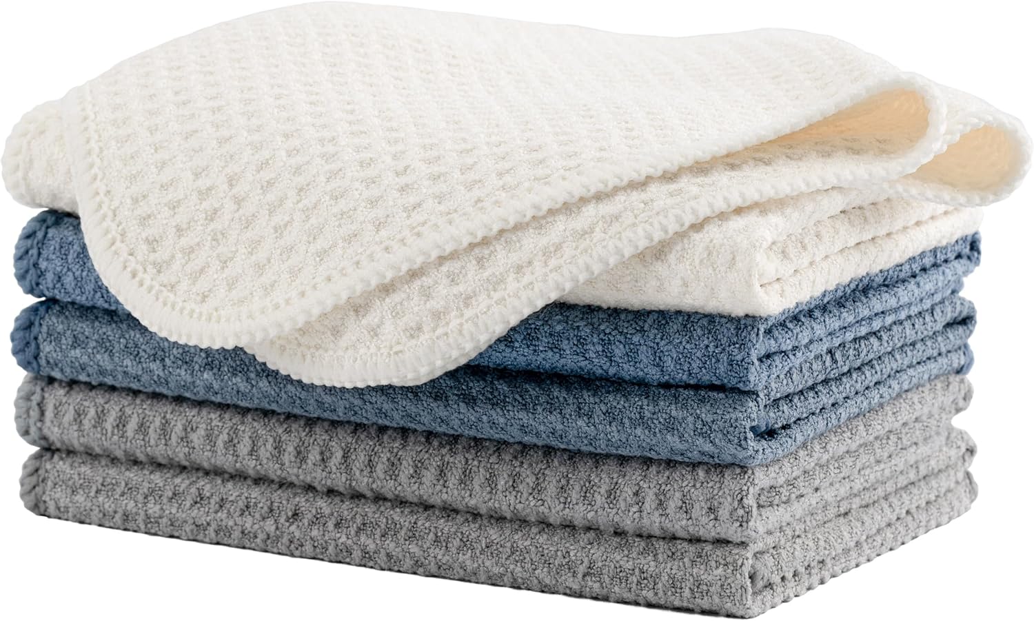 New Microfiber Kitchen and Dish Cloths, Waffle Weave, 12 x 12 inches, Set of 6