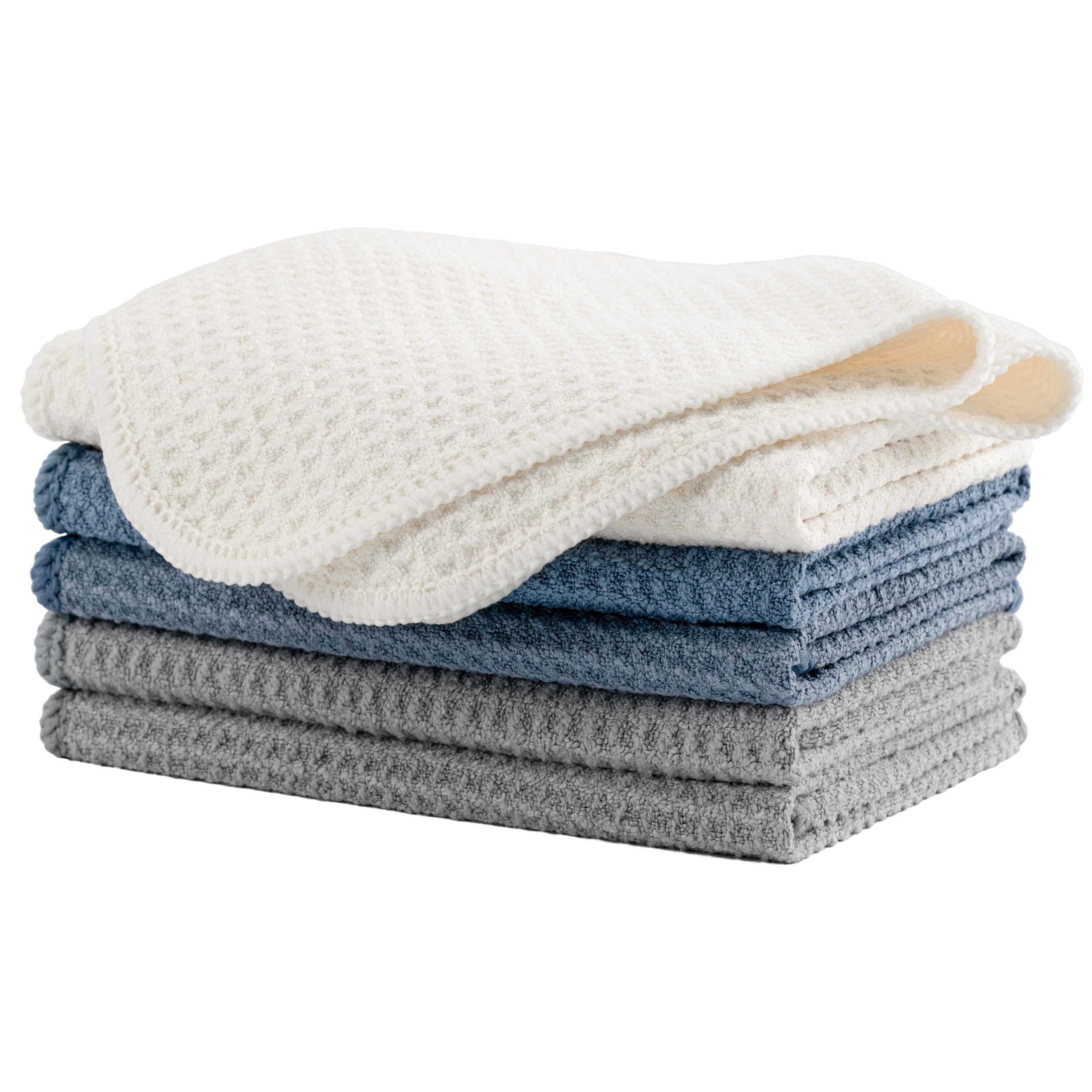 MICROFI Paños de cocina y cocina de microfibra, tejido gofre, 12 x 12 pulgadas, juego de 6