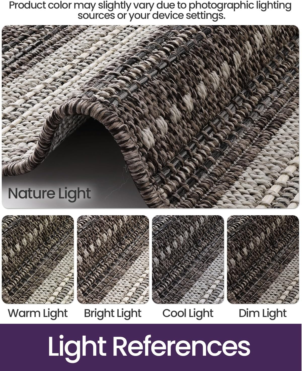 DEXI Dirt Trapper Door Mat, 20x31 Washable Doormat, Dirt Resistant and Absorbent, Easy Clean Low-Profile Floor Rugs for Entryway, Front Door, and Inside Entrance, Striped Grey