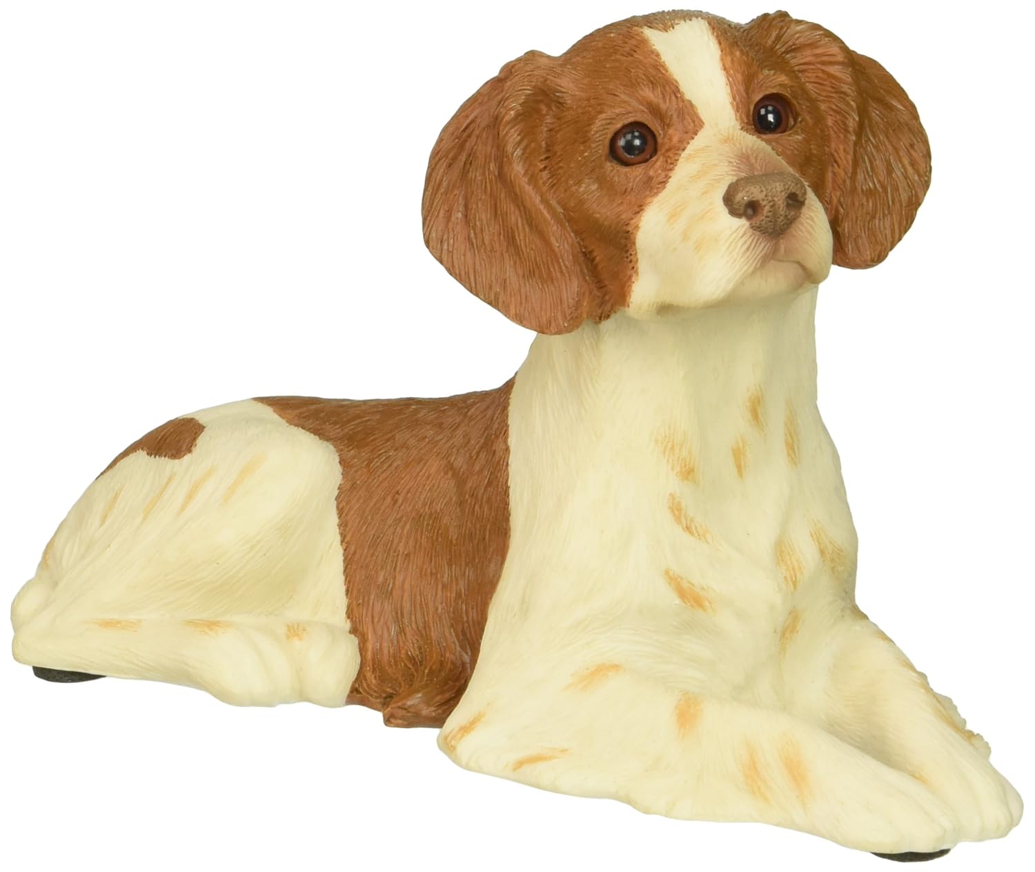 Buy Sandicast Mid Size Orange and White Brittany Sculpture, Lying