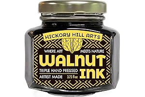 Handcrafted Walnut Ink: 3.75 Oz in a Glass Inkwell