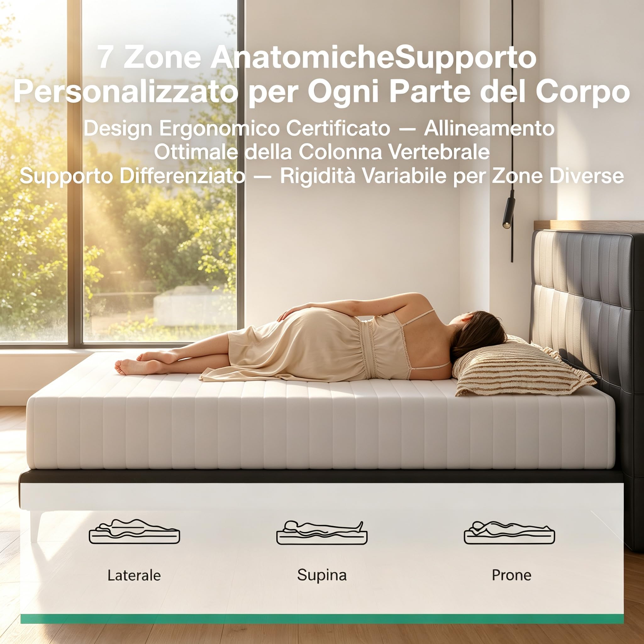 Novilla Materasso Matrimoniale in Memory Foam 160x190x18 cm