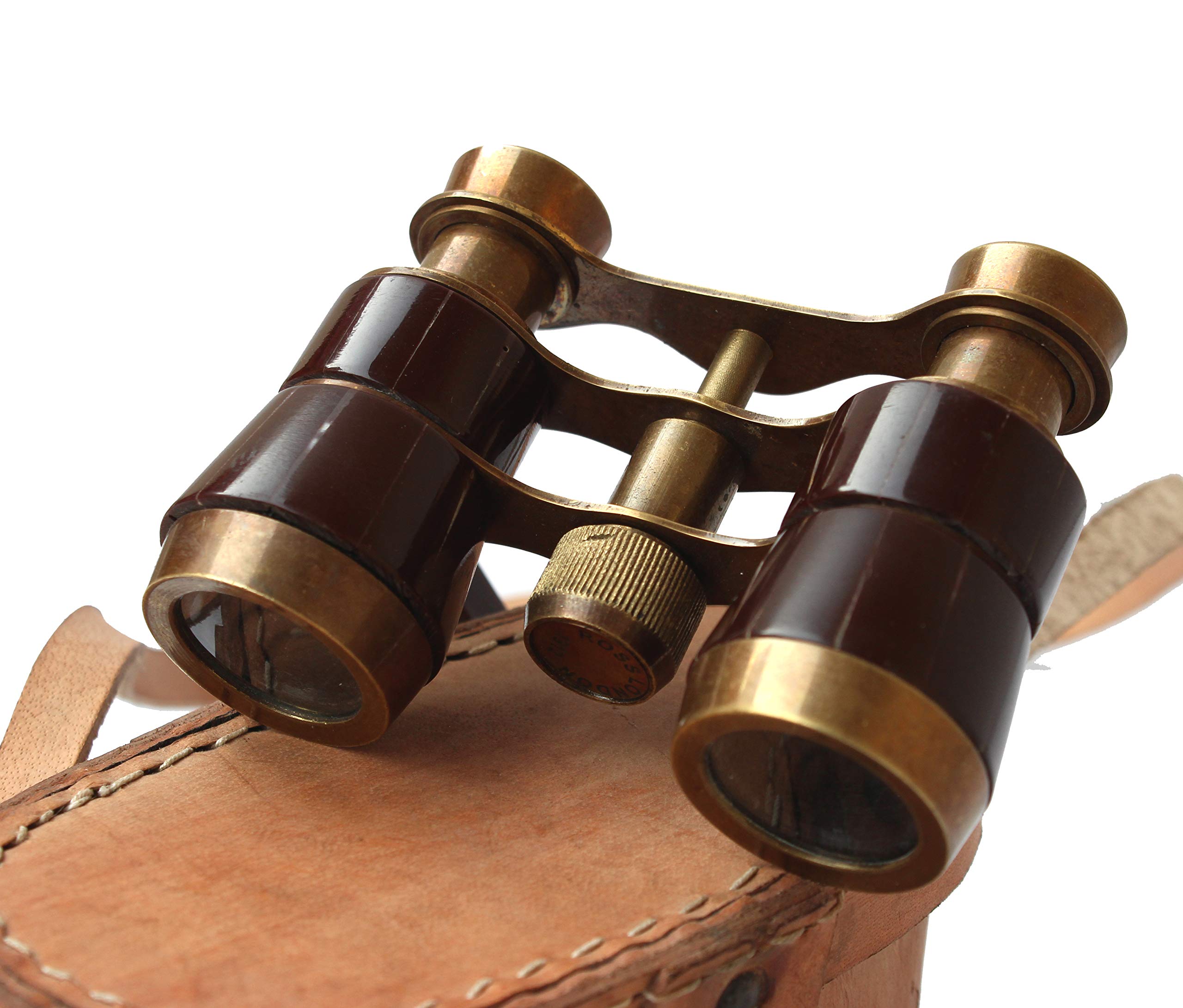 Handmade Monocular Nautical Authentic Gift Article Vintage Decorative Brass Binocular Leather Case Antique - Unique Collection
