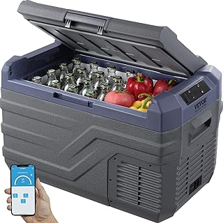 VEVOR Autokühlschrank, Kühlbox, tragbarer 30-L-Einzelzonen-Gefrierschrank mit eingebautem Licht, -20 °C bis 20 °C, 12/24 V DC und 100–240 V AC-Kompressorkühler für Outdoor, Camping, Wohnmobil