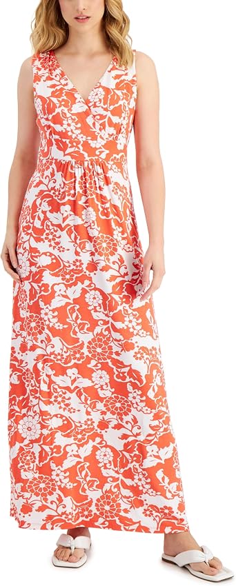 Charter CIub Womens Sleeveless Cross Front Maxi Dress