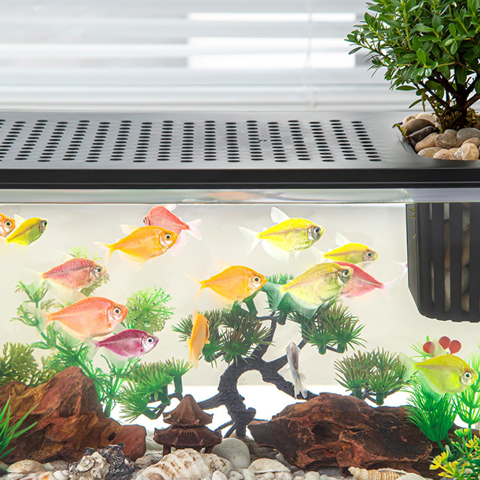 Modernes Leckdichtes Aquarium Mit Kindlich Sicherer Deckel Und Pflanzenhalter Home Office Desktop Fisch Lebensraum Ökologische Fischtanks