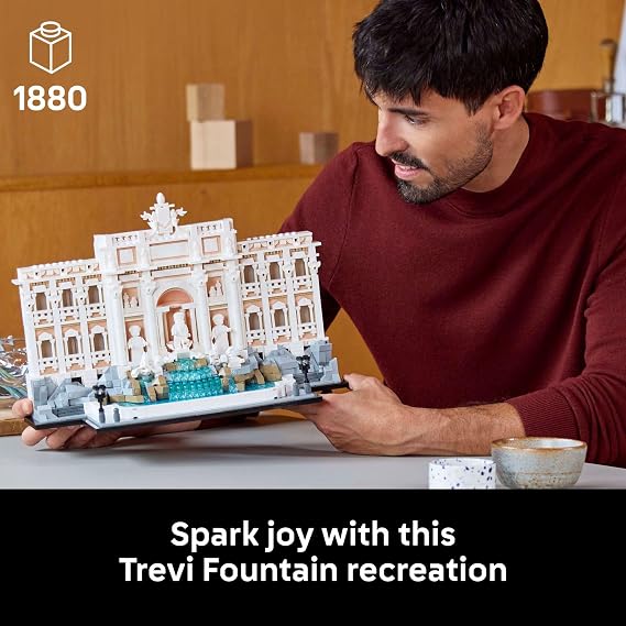 LEGO Architecture Trevi Fountain Building Set - Collectible Model of Italian Landmark for Display for Adults, 18+ Gift for Women & Men - 21062