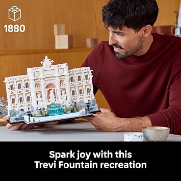 LEGO Architecture Trevi Fountain Building Set - Collectible Model of Italian Landmark for Display for Adults, 18+ Gift for Women & Men - 21062