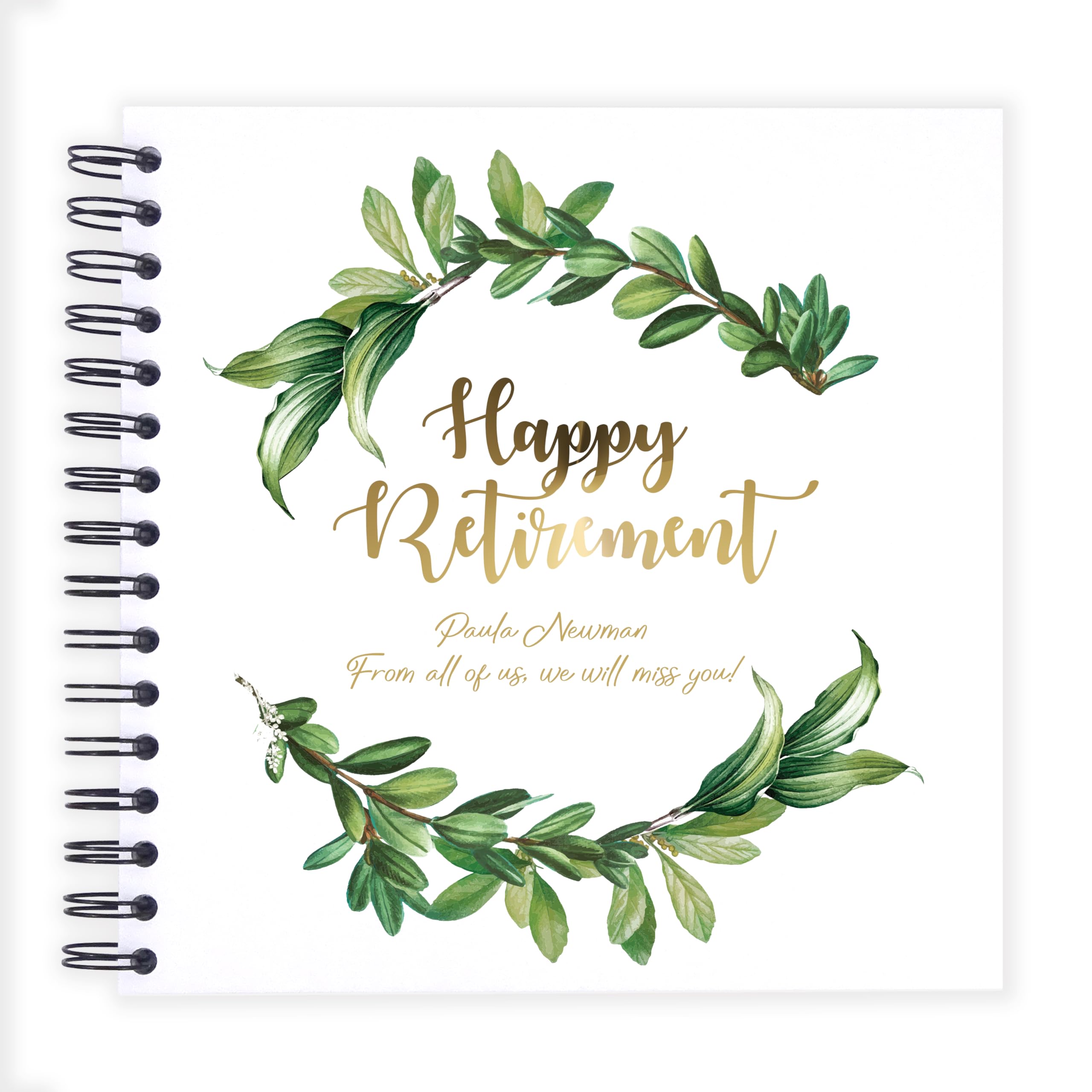 Personalised Happy Retirement A3/A4/A5/Square Scrapbook Photo Album Memory Keepsake, Black, Kraft, White (A5 (Kraft Pages))