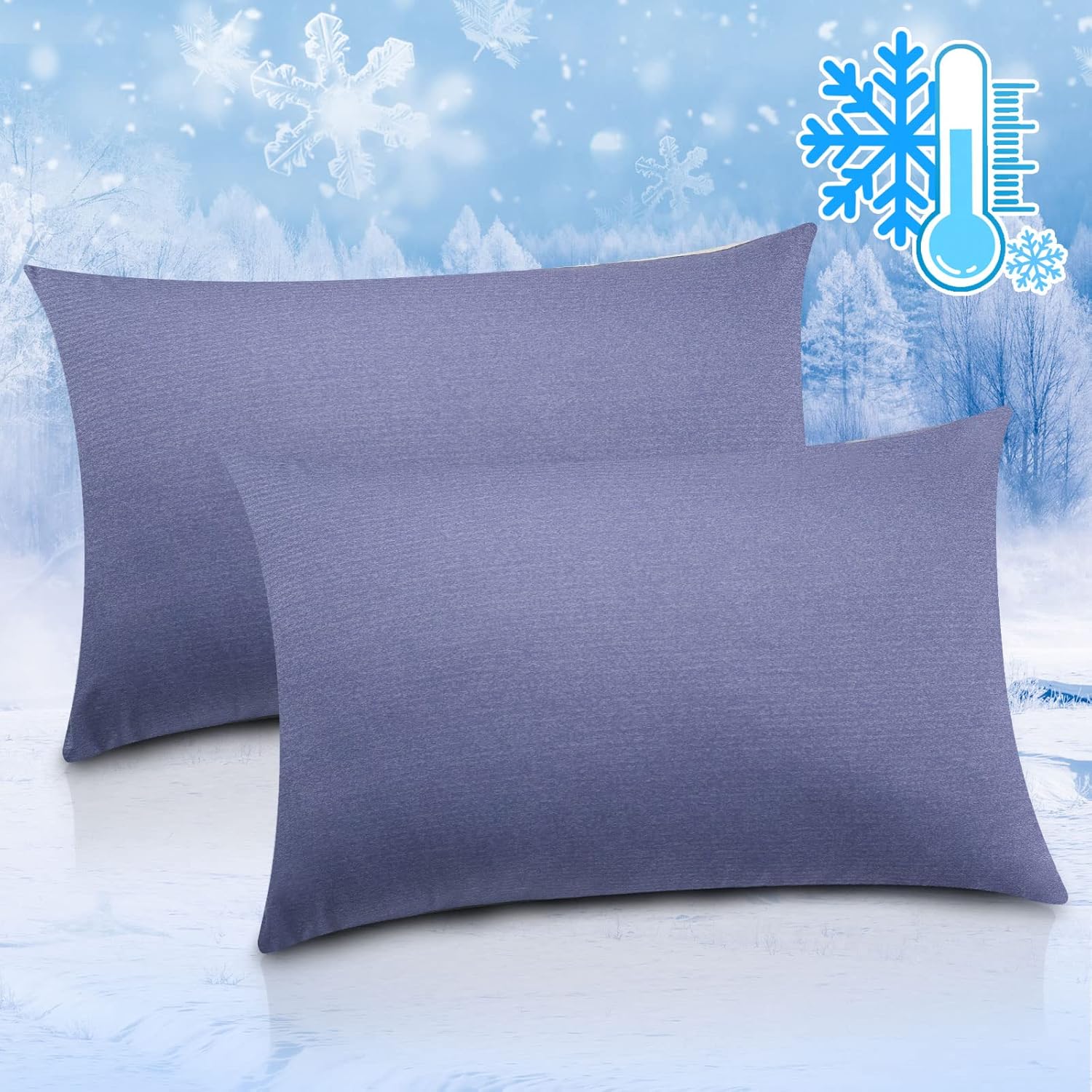 Tametra Cooling Pillow Cases, 2 Pack Cool Pillow Cases with Double Sided Cold