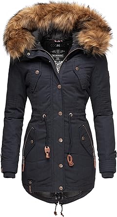 MARIKOO La Prc - Abrigo de para mujer con piel sintética extraíble (tallas XS-XXL), verde: Amazon.es: Moda