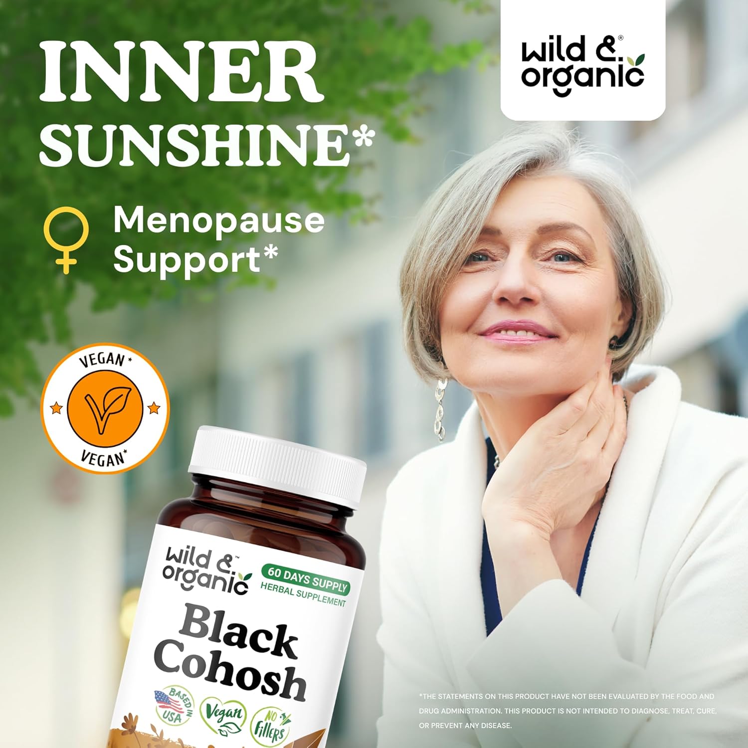 Wild & Organic Black Cohosh 60 Capsules & Red Clover Tincture 4 fl oz