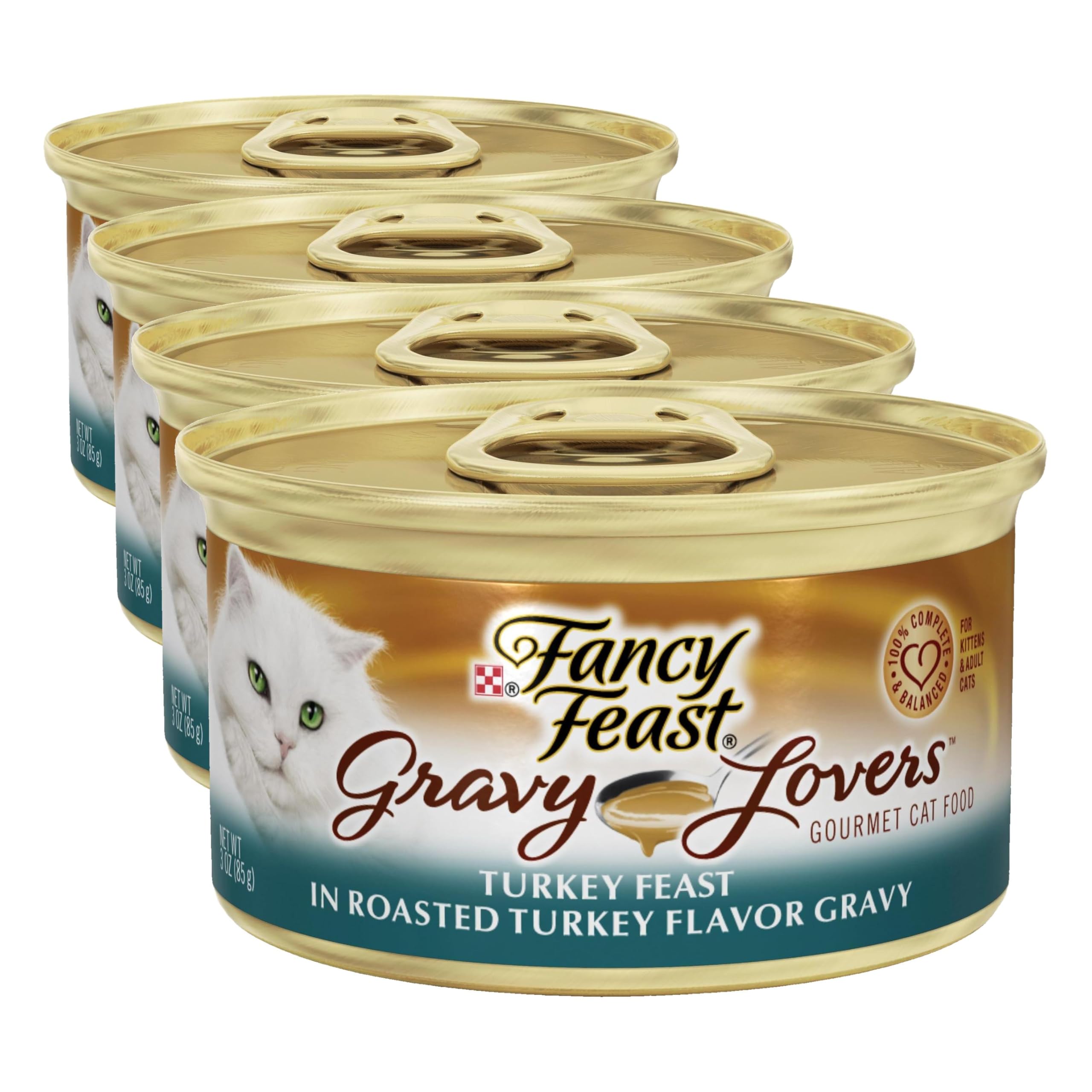 Fancy Feast Purina Gravy Lovers Turkey Feast Cat Food, 3 Ounce (Pack of 4)