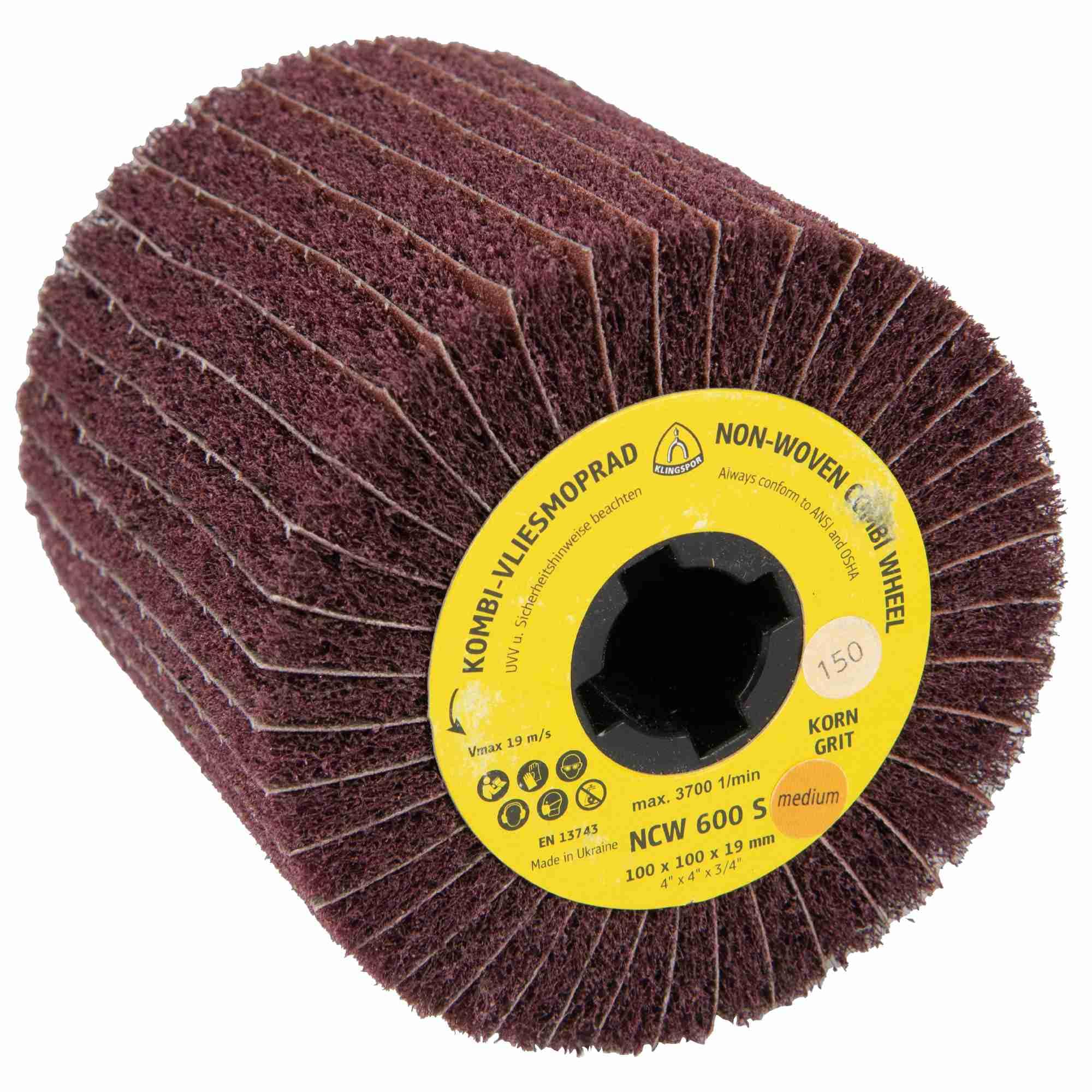 Klingspor NCW 600 S Vliesmopräder Kombination, 100 x 100 x 19 mm Korn 80 Coarse Art.: 258905