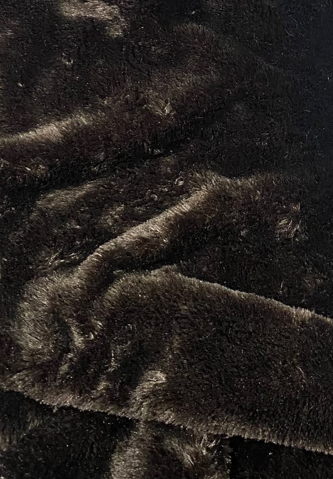 Bear Short Hair Fur Faux Fur Short Pile Fabric by The Yard (Dark Brown)