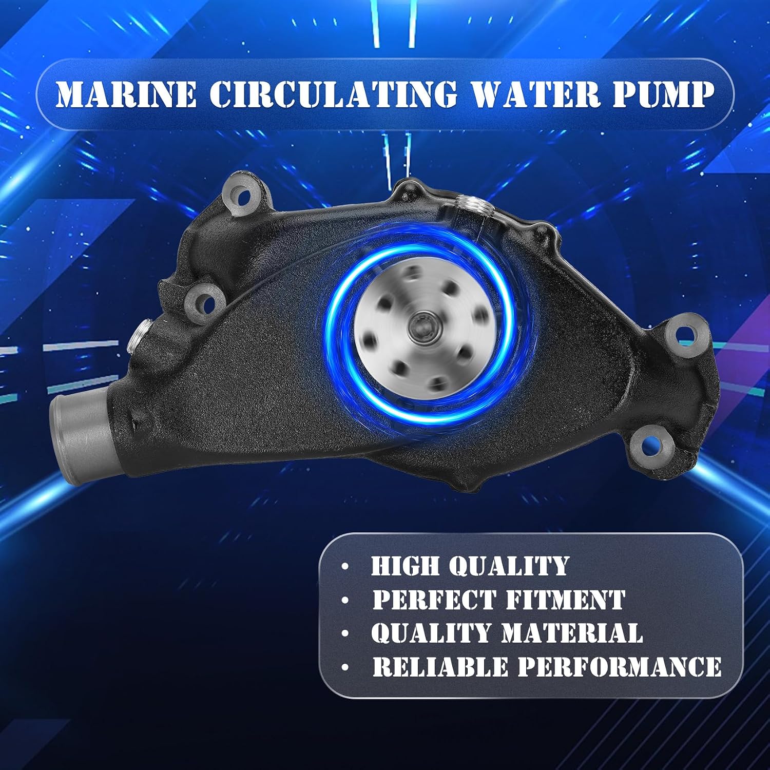New Water Pump for 850454R1 67859 17670 811573 387447 3855991 GM 7.4L (454) or 8.2 (502) V8 Engine,Marine Circulating Water Pump Come with a Two-Directional Copper Impeller