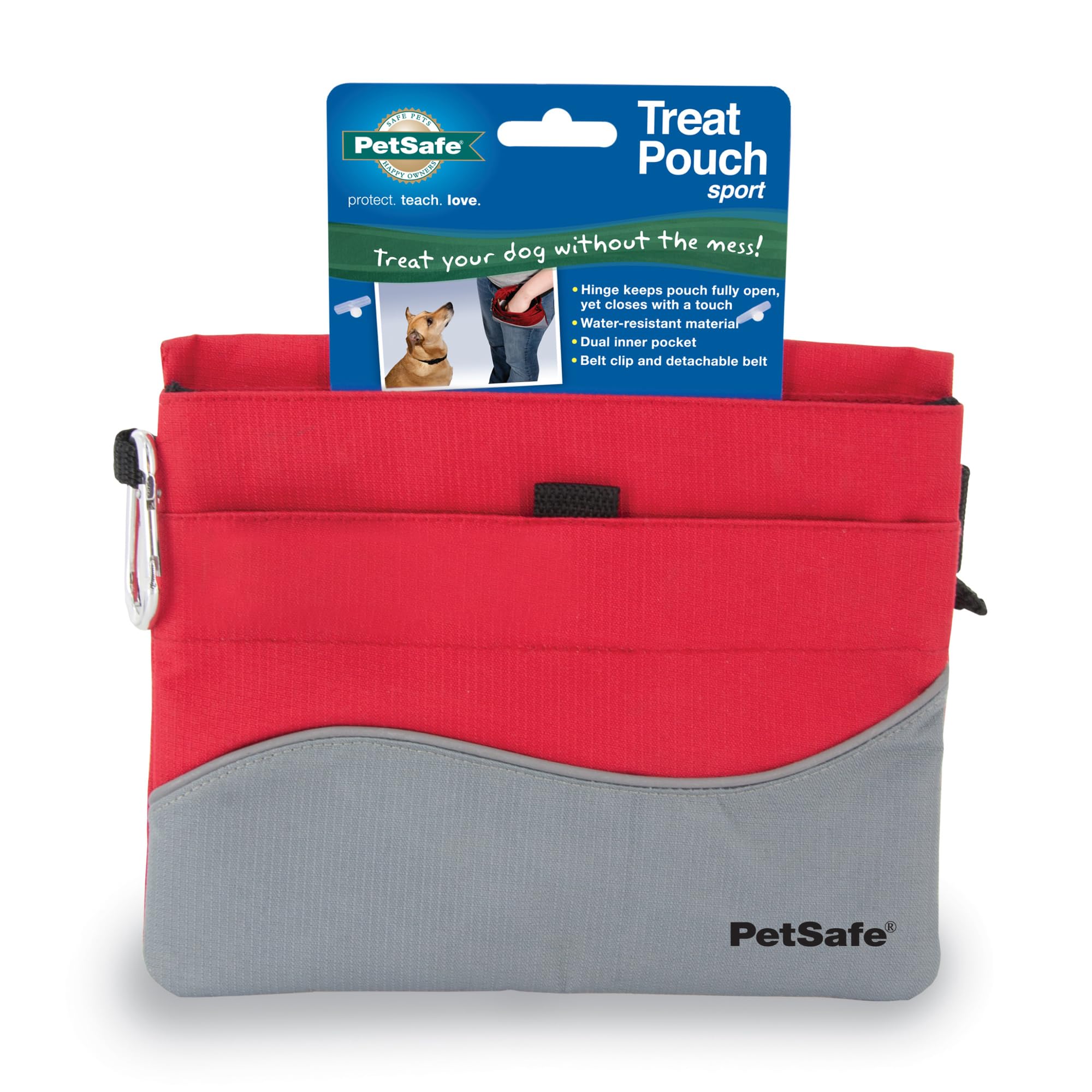PetSafe Treat Pouch Sport- Durable, Convenient Dog Training Accessory, Standard, Red