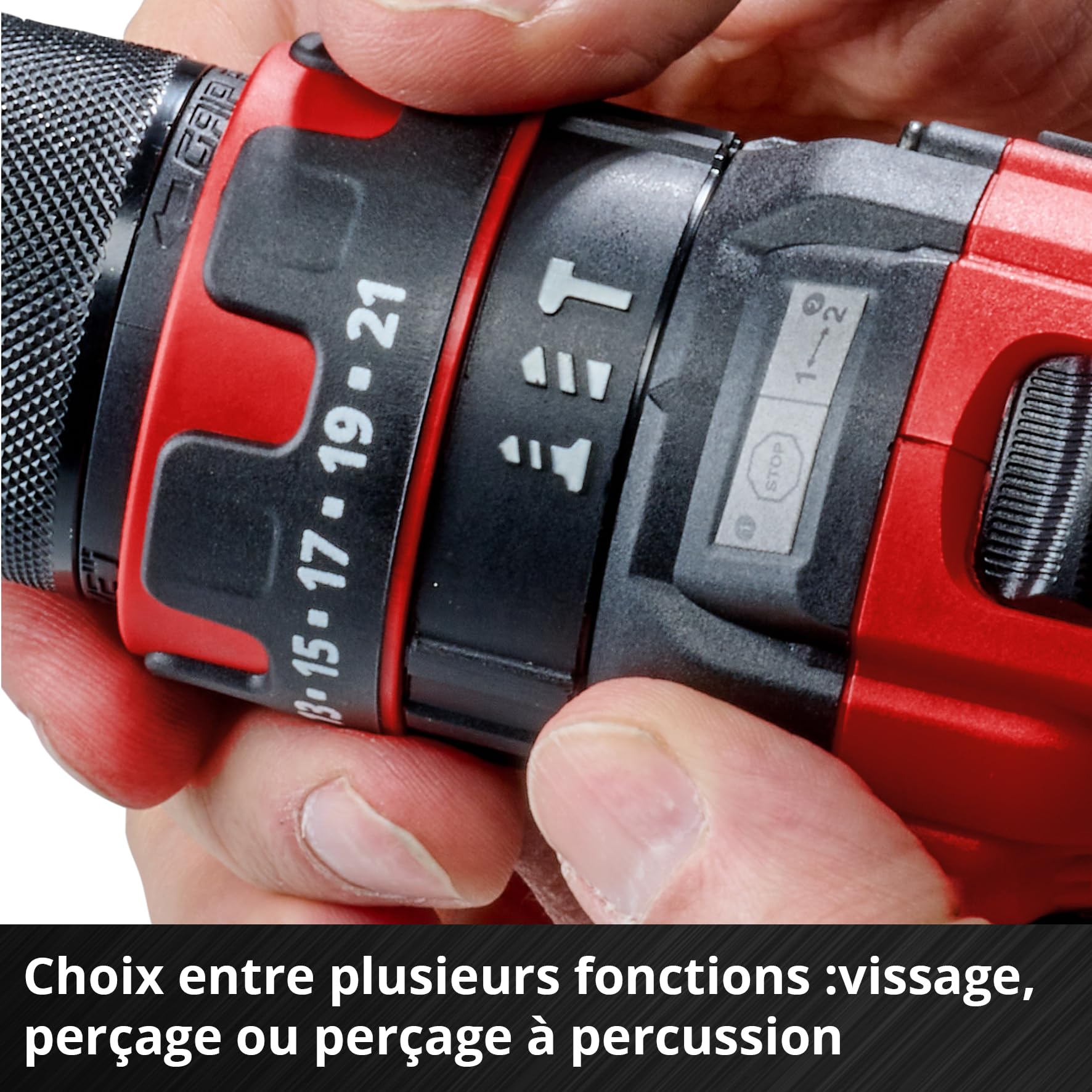 Einhell Perceuse-visseuse à percussion sans fil TE-CD 18/44 Li-i (1 x 2,5 Ah) Power X-Change (18 V, 44 Nm, perçage à percussion, mandrin métallique 13 mm, 2 vitesses, avec batterie 2,5 Ah et chargeur)