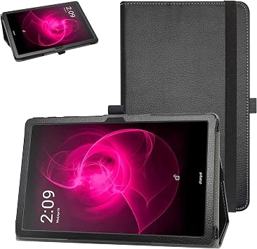 Bige for T-Mobile REVVL TAB 5G Case,PU Leather Folio 2-Folding Stand Cover for T-Mobile REVVL TAB 5G 10.36 Inch Tablet,Black