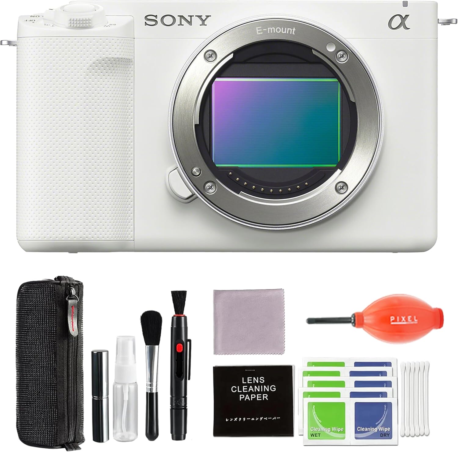 Sony Alpha ZV-E1 Full-Frame Interchangeable Lens Mirrorless Vlog Camera (White) with Pixel Advance Accessories & Travel Bundle